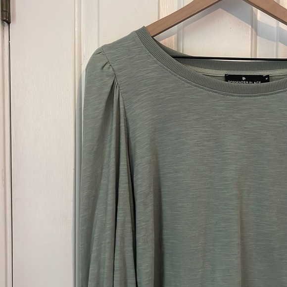 Tuckernuck X Pomander Place | Sage Green Puff Long Sleeve Crewneck Top Medium - Picture 4 of 10